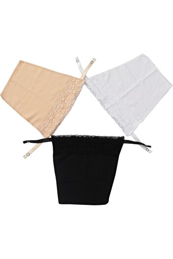 Generic GLAMORAS Cotton Clip On Camisole for Women Mock Lace | Deep Neck Cleavage Cover Up Inner Cami Secret