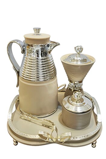 royal_camel A luxurious set of 5 pieces, including a thermos, a teapot, and an elegant incense burner, in addition to a luxurious box and tongs.
