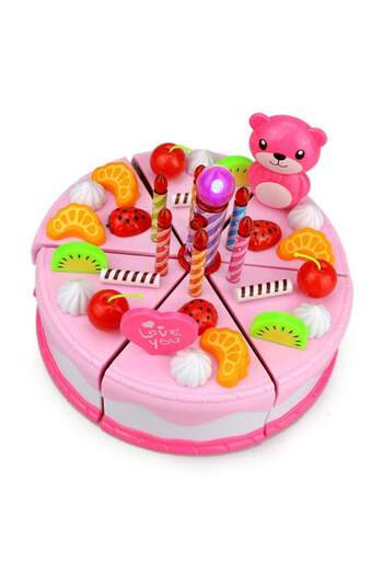 LIXADA Birthday Cake Cutting Kitchen Pretend Play Toys