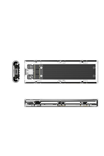 Other Kieszeń obudowa na dysk TCM2-C3 M.2 NVME na USB-C 10Gb/s - czarno-przezroczysta