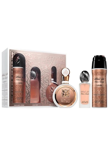 Lattafa perfumes Fakhar Woman Gift Set 100 ml+ Deodorant+ Hair Mist