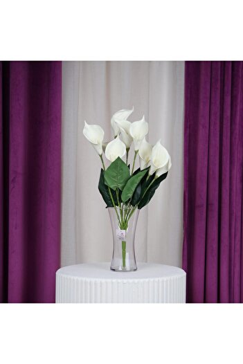 Gifts World 9 Artificial Calla Sugar Roses with Green Branches