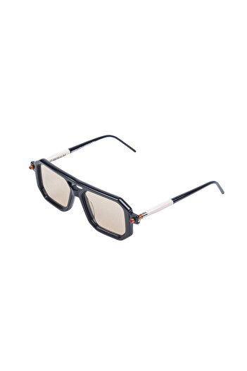 Kuboraum P8 – Unisex Sunglasses, Black Acetate, Avant-garde Design, Size 50