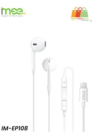 iMee PLUS IM-EP108 Lightning Wired Earphones with Mic, Hi-Fi Stereo Sound, Volume & Call Control