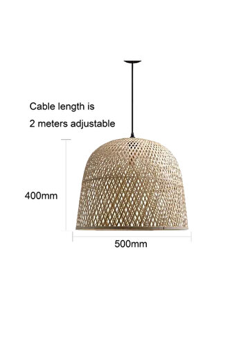 HAMER Modern bamboo pendant lamp, 50 cm diameter, elegant chandelier