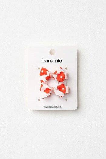 Banamio Set of 2 Daisy Printed Tiny Bow Buckles