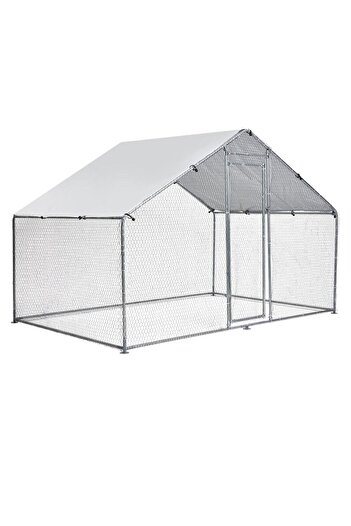 DacEnergy Chicken coop, galvanized metal frame, hexagonal wire mesh protection