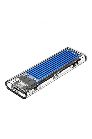 Other Kieszeń obudowa na dysk TCM2-C3 M.2 NVME na USB-C 10Gb/s - niebiesko-przezroczysta