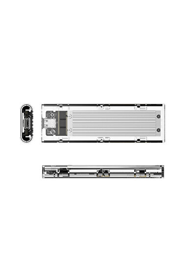 Other Kieszeń obudowa na dysk TCM2-C3 M.2 NVME na USB-C 10Gb/s - szaro-przezroczysta