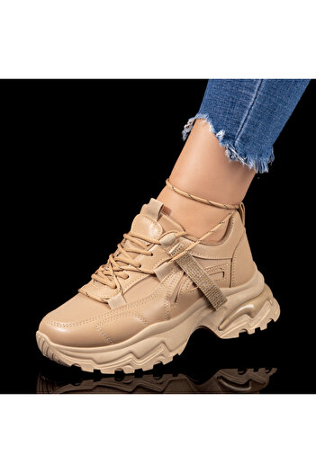 BMoD Women's khaki sport shoes with attached rhinestones MOD10438