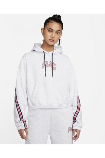 Nike Jordan Paris Saint-Germain Fleece Hoodie Women's Light Gray Sweatshirt