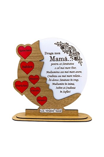 OEM Trophy Decoration, personalized gift with standard message for "Dear Mom", size 25cm