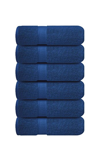 infinitee Xclusives 6-Pack Navy Blue Hand Towels – 16x28 in, Hotel & Spa Quality