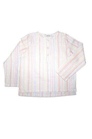 Ozmoz By Mukadder Özden Cotton Linen Striped Summer Boys Shirt