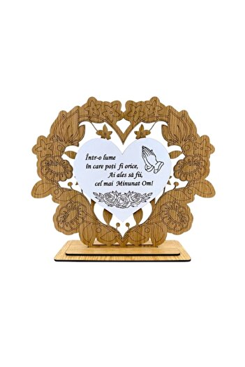 OEM Heart painting decoration, personalized gift with standard message for "The Most Wonderful Man", 22x17cm