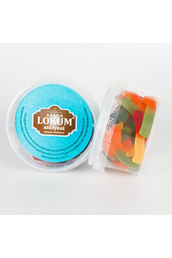 Lokum Atölyesi Mixed Fruit Flavored Soft Candy (Worm Shaped) 120 g