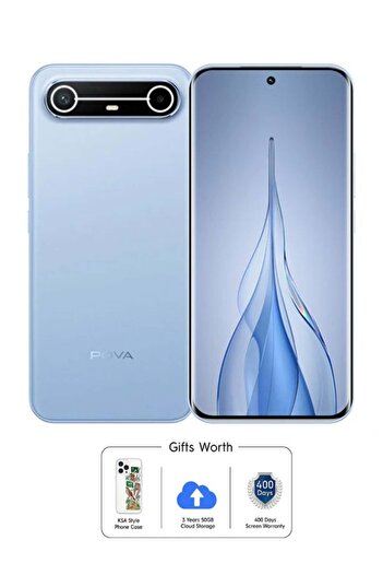 TECNO POVA Slim 5G Dual SIM Slim Sky Blue 8GB RAM 256GB 5G - With Free Gifts KSA Style Phone Case ,