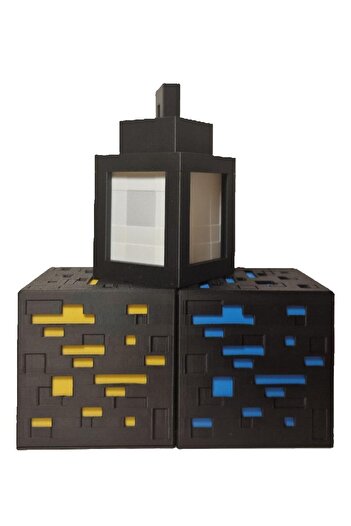 OEM Minecraft ore nightlight pack, 2 cubes: gold, diamond and a flashlight