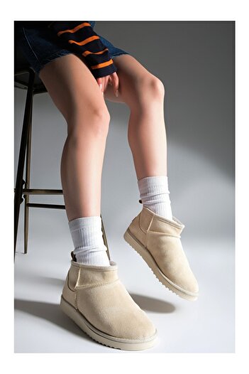 ayhnshoes Γυναικείες μπότες με επένδυση από γούνα Half Daily Pasep