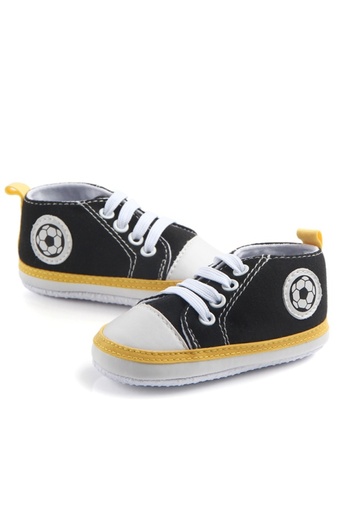 BebeNou Black Baby Sneakers - football chd0821-2-va15