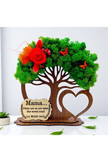 OEM Tree Decoration with natural lichens and message for Mom "The being who asks for nothing..." – 20 cm,