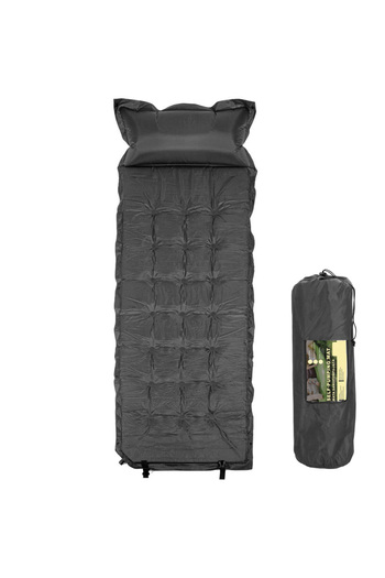 SERSIMO Self-inflating mattress with polyurethane foam pillow, 193x68x3.5cm, gray