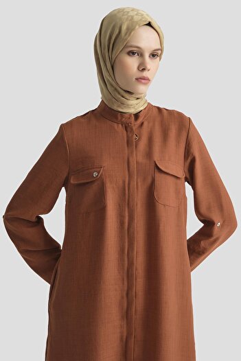 Armine TREND Tunic with Pockets on the Collar and Hidden Zipper-Tile 25Yt4138