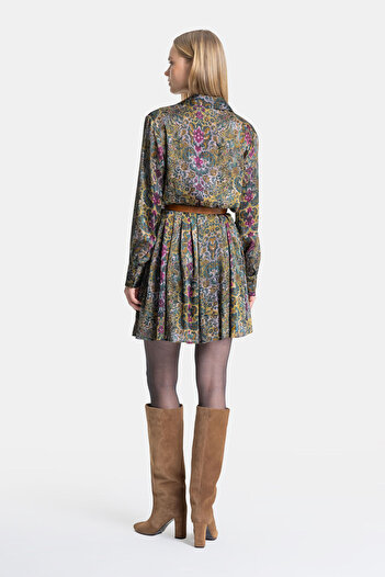 W Collection YEŞİL DESENLİ ELBİSE