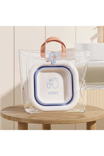 vivimall Folding baby bathtub, square, blue | BabyFace