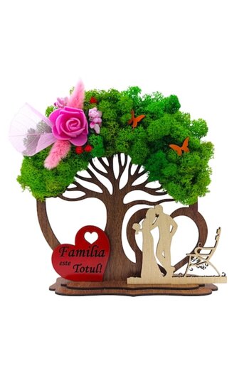 OEM Decorative wooden tree with lichens for Family – Personalized gift 20 cm