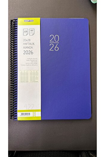 Gıpta AGENDA 2026 Спирално подвързана седмична agenda с твърда корица 20*28 cm 422 страници