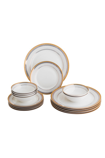 BASURRAH 18-Piece Porcelain Dinner Set - 4 Persons