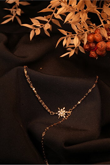 stainless steell Gold Şahmeran with Steel Snowflake Detail