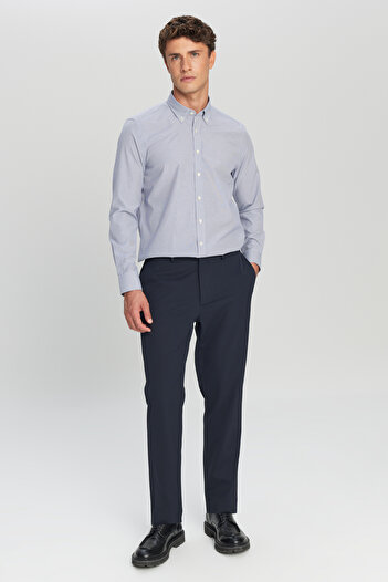 ALTINYILDIZ CLASSICS Men's Navy Blue Slim Fit Slim Fit Side Pocket Casual Trousers