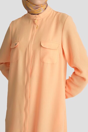Armine TREND Tunic with Pockets on the Neck and Hidden Zipper-Salmon 25Yt4138