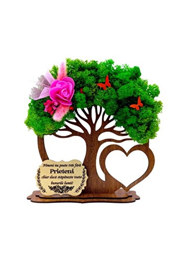 OEM Tree Decoration with Natural Lichens and Message for Boyfriend/Girlfriend "No one can live without.."