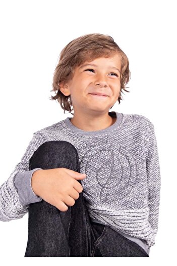 Ozmoz By Mukadder Özden Organic Cotton Embroidered Winter Boys' Sweatshirt