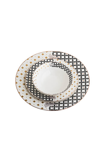 BASURRAH 18-Piece Porcelain Dinner Set - 4 Persons