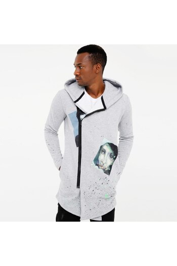 Superbluemexico Unisex Digital Printed Zippered Poncho