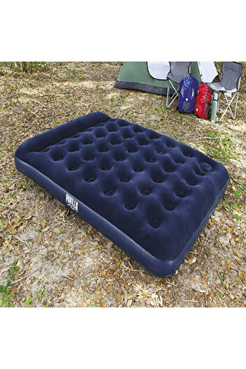 TSUMAB Bestway Inflatable Air Bed with Built-In Pillow – Twin Size Flocked Air Mattress