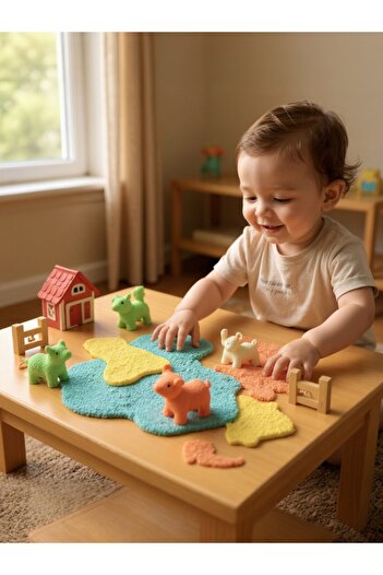 Bubu Play Sand and Farm Animals Molded Set 500 Gr. - Ku0058
