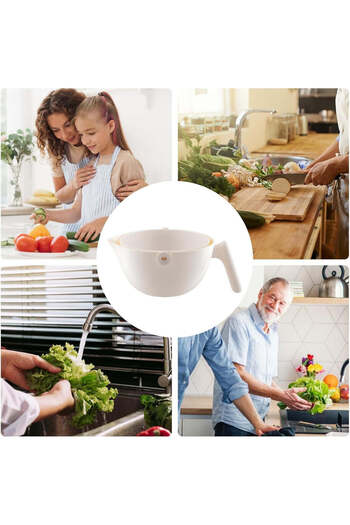 vivimall 2-in-1 bowl with drain system, resistant material | KitchenFlow
