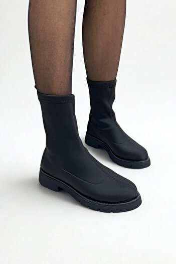 inizio Μαύρες γυναικείες μπότες Diver Stretch Flat P9070