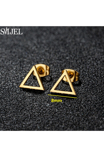 Choice Gold Color 009 Golden Minimalist Stainless Steel Earings Small Heart Round Star Geometric Stud Earri