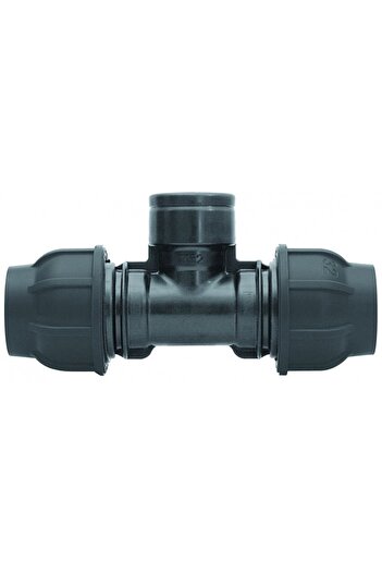 Other PP clamping tee 90° 50x64x50 GW internal thread PN16 for PE pipes, black