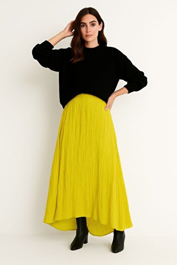 DEEP BEACH Crinkle Voile Crush Skirt
