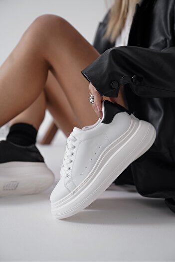 TRENDELLA Bella white back black women's sports shoes