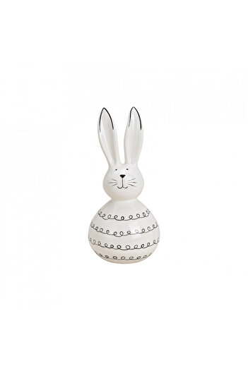 OEM Ceramic bunny white/black 9x21x9cm