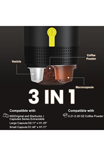 AİBOKEE Portable Electric Espresso Machine,Travel Coffee Maker for Camping, Car Coffee Maker Self-He