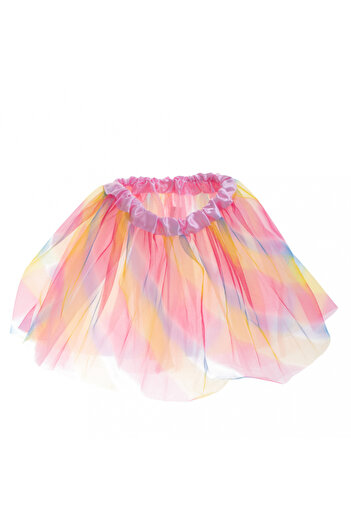 Ikonka Skirt for girls, Ikonka, made of 3-layer tulle and elastic sewn into the waist, length 29 cm, size